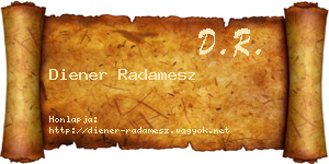 Diener Radamesz névjegykártya
